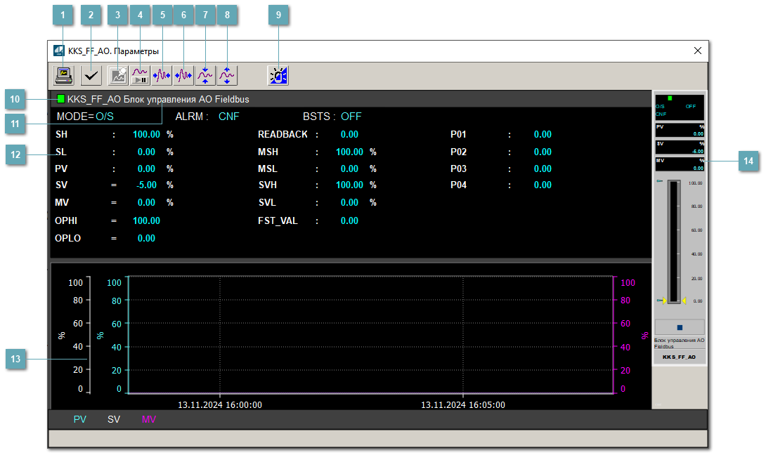 Окно Параметры