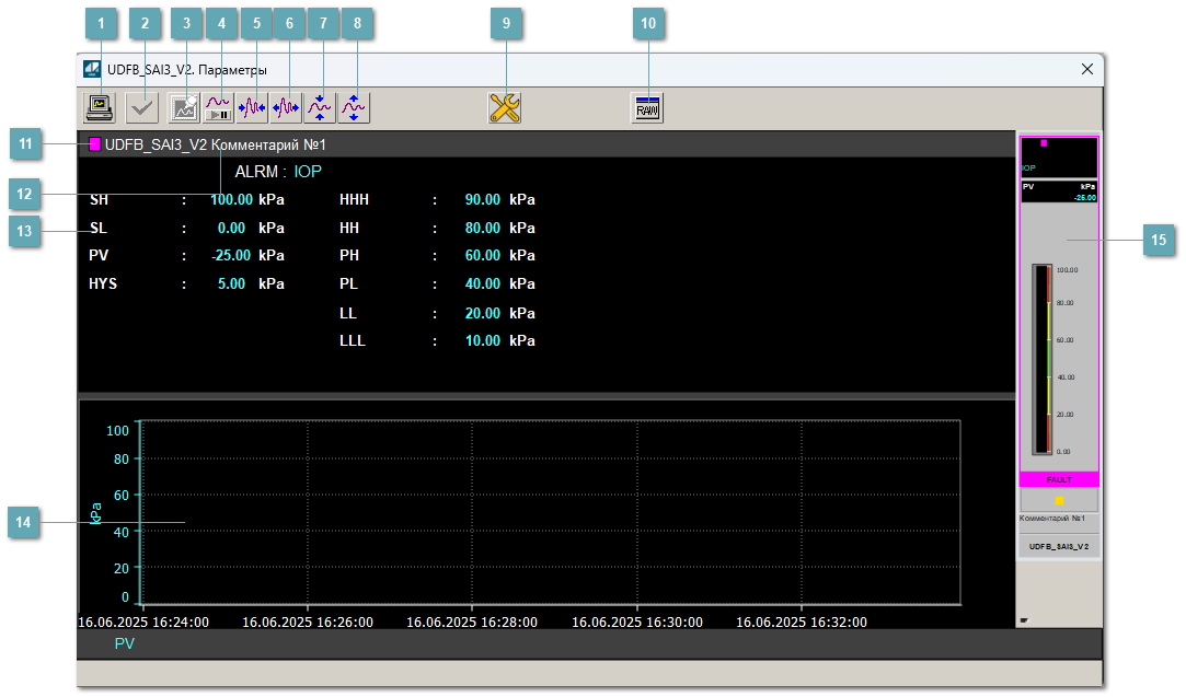 Окно Параметры