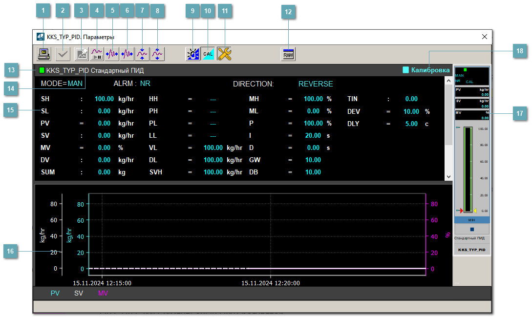 Окно Параметры
