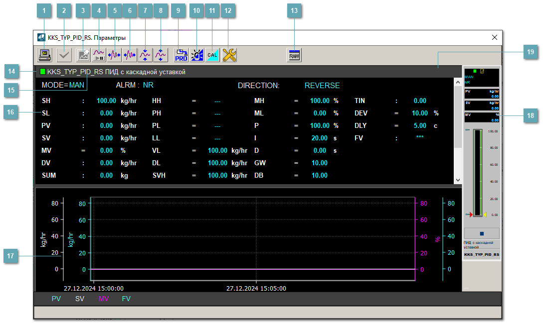 Окно Параметры