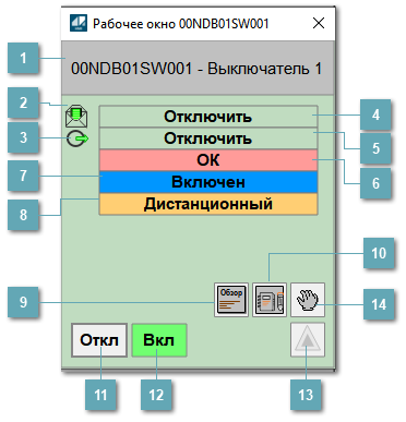 Окно Рабочее