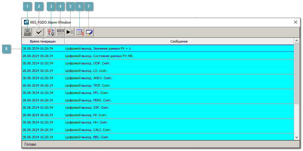 Окно Журнал событий