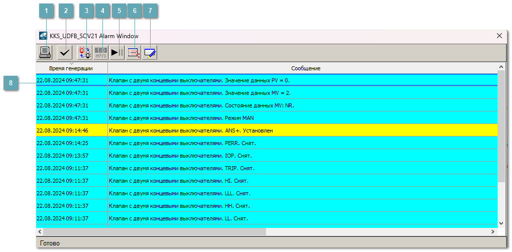 Окно Журнал событий