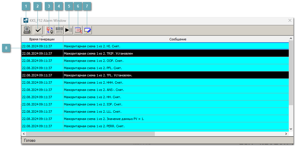 Окно Журнал событий