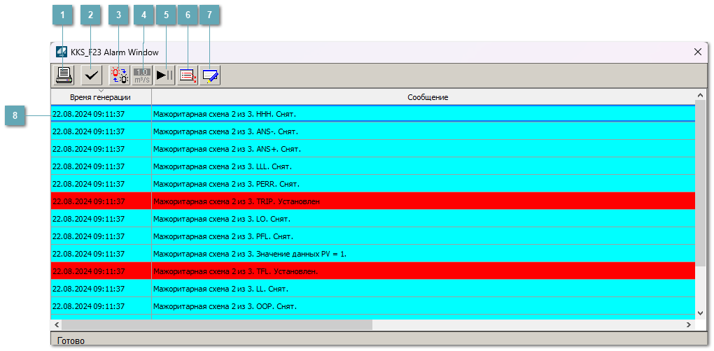 Окно Журнал событий