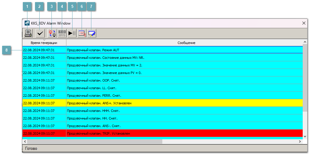 Окно Журнал событий
