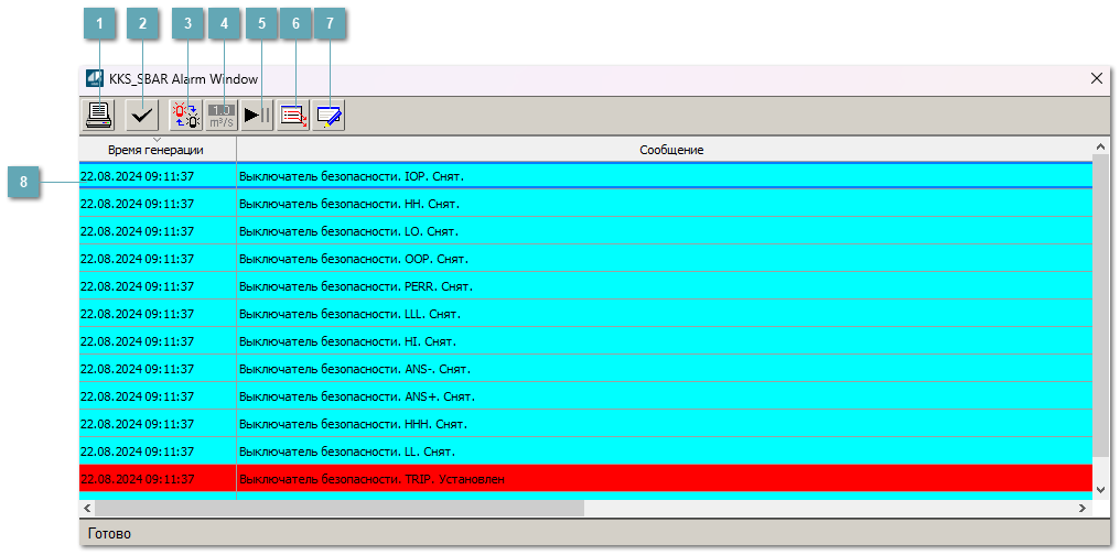 Окно Журнал событий