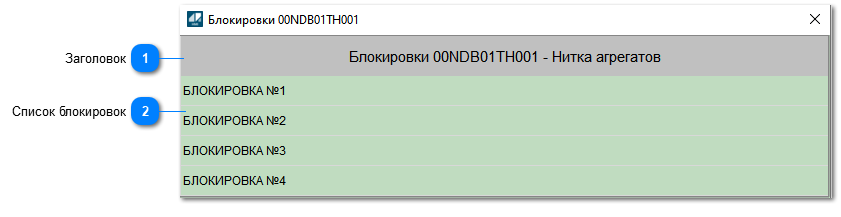 Окно Блокировки